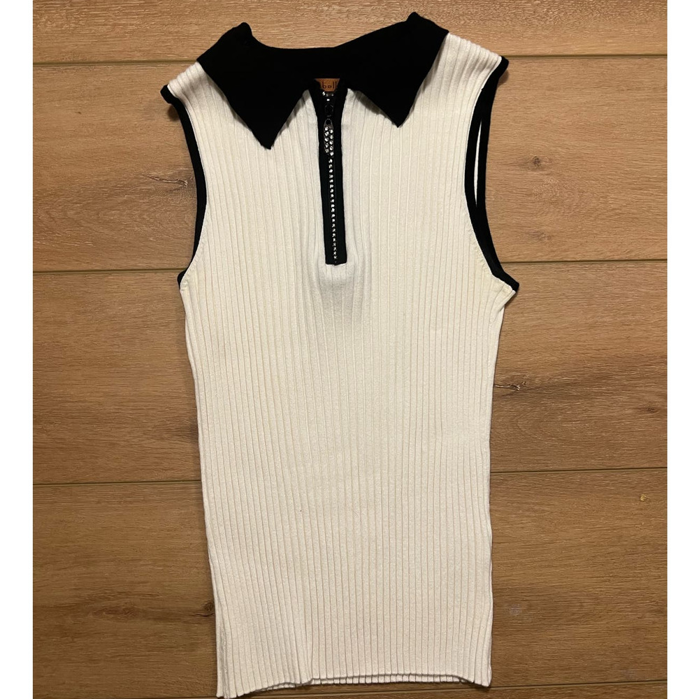Collard Ribbed Slim Fit Top